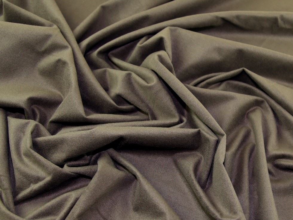 Mushroom Deadstock Stretch Woven Faux Suede Fabric
