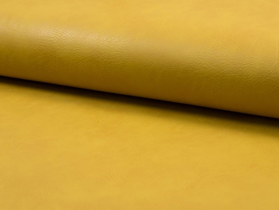 Ochre Deadstock Textured Faux Leather Fabric