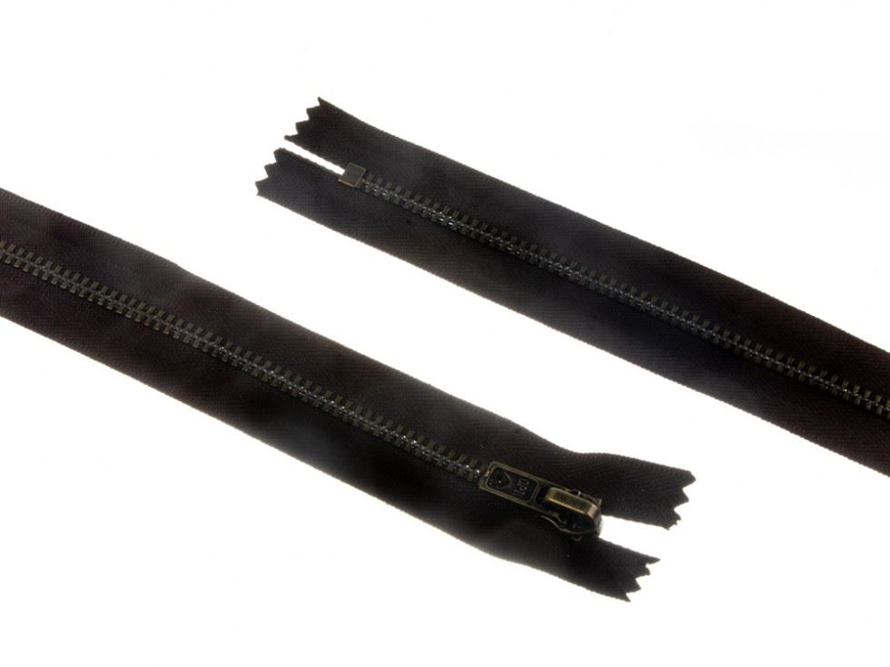 Opti Antique Metal Closed End Zips Brown
 