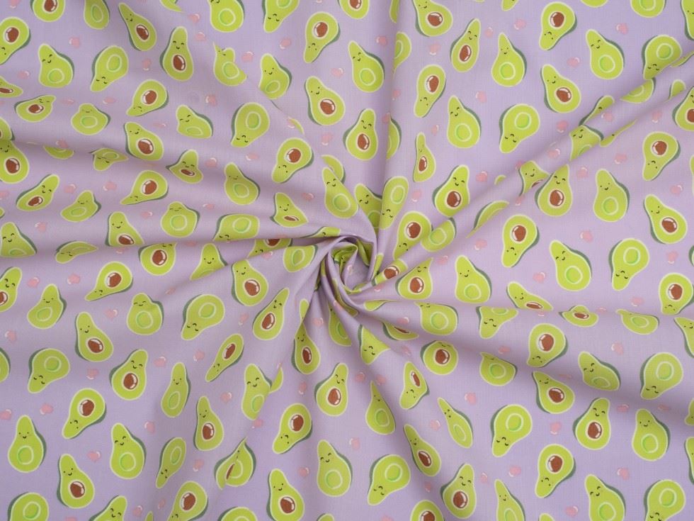 Lilac Printed Polycotton Fabric