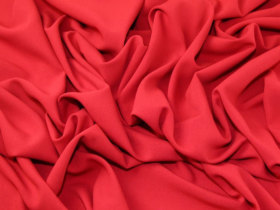 John Louden Red Alise Stretch Woven Crepe Fabric
