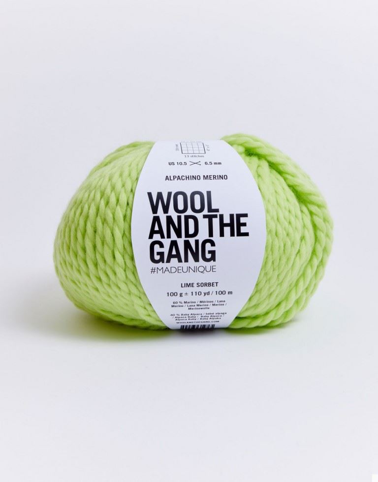 Wool and the Gang Alpachino Merino Chunky Yarn Lime Sorbet