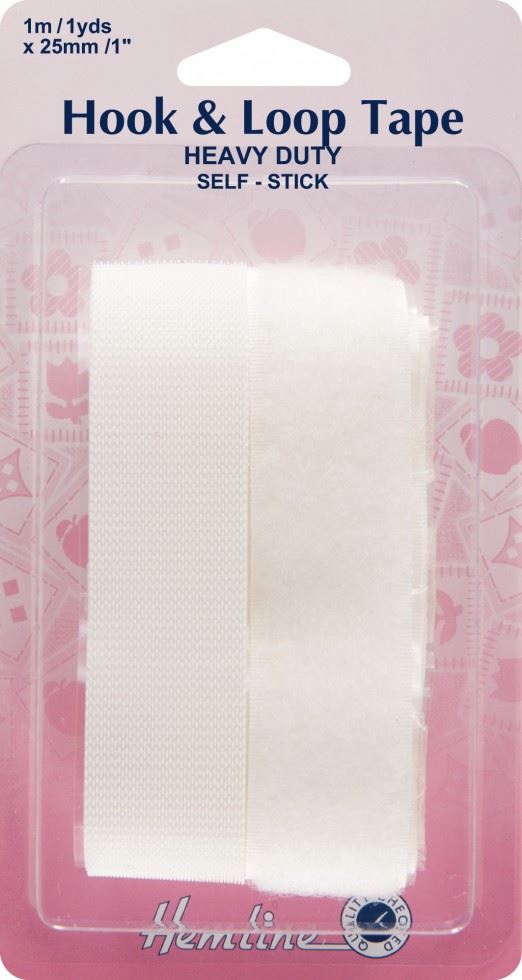 Hemline White Heavy Duty Stick On Velcro