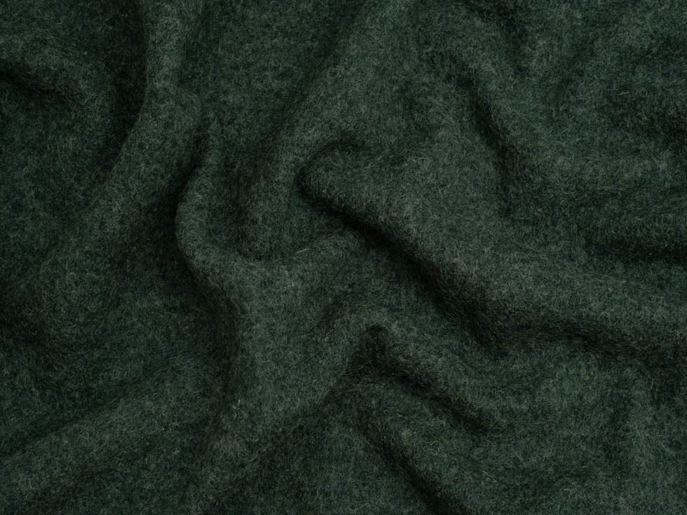 Minerva Core Range 100% Pure Boiled Wool Coating Fabric Melange Bottle Green
 