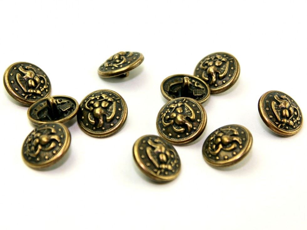 Dill Antique Gold Metal Eagle Buttons (Value Pack)