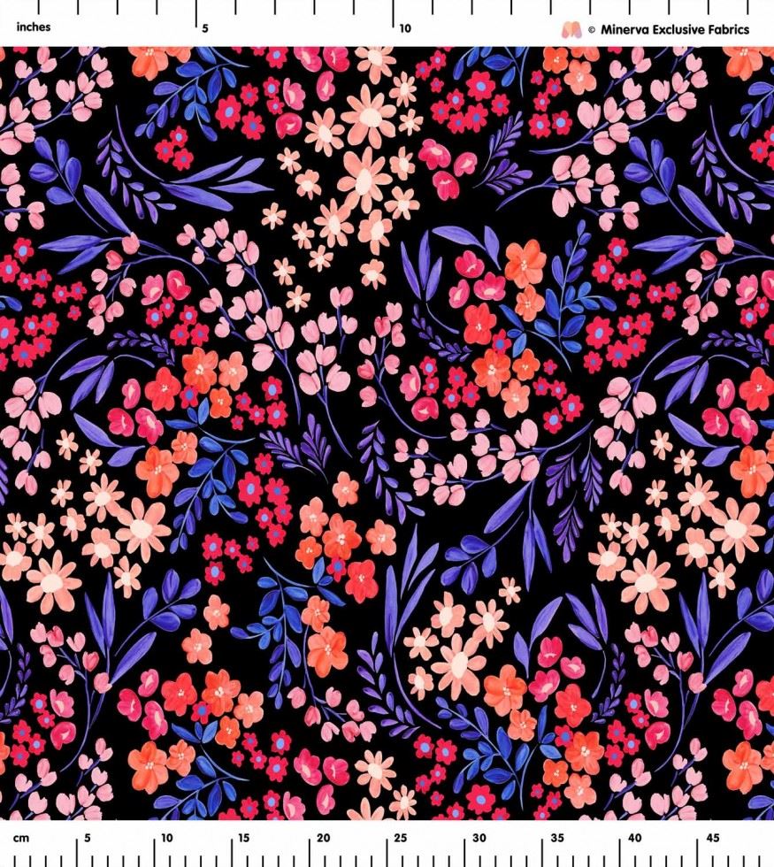 Minerva Exclusive Lining Fabric - POD - Floral Carousel - per metre - Picture 2 of 3