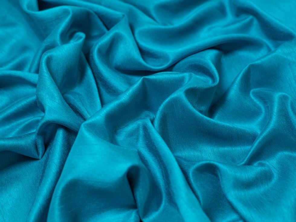 Turquoise Satin Back Dupion Fabric