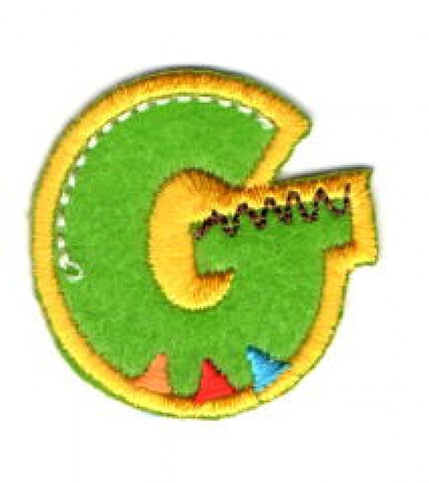 Alphabet Patch Motif Assorted Colours: Letter G