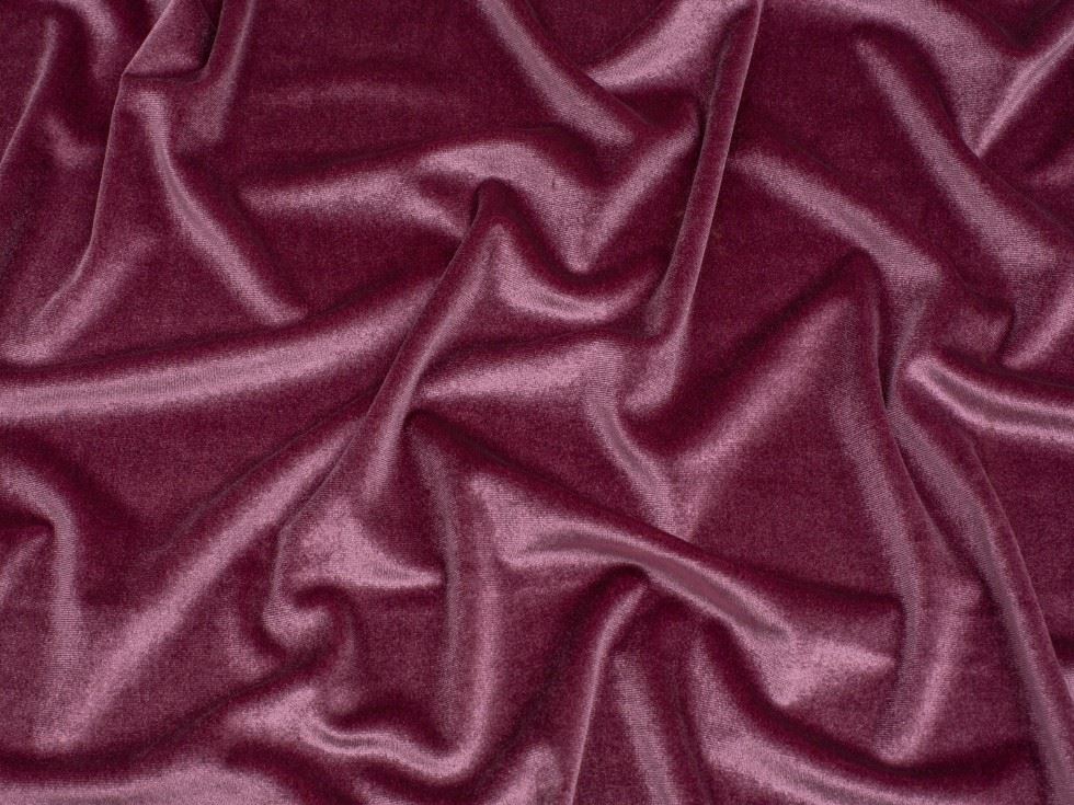 Minerva Core Range Grape Panne Velvet Stretch Knit Fabric