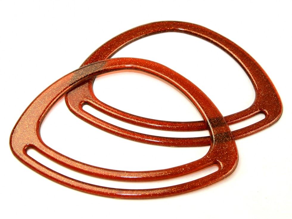 Triangle Plastic Bag Handles Amber Glitter
 