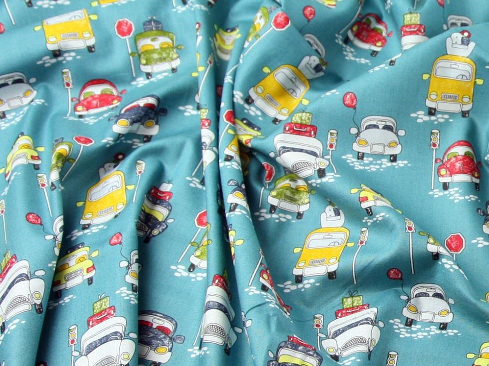 John Louden Teal 100% Cotton Poplin Fabric