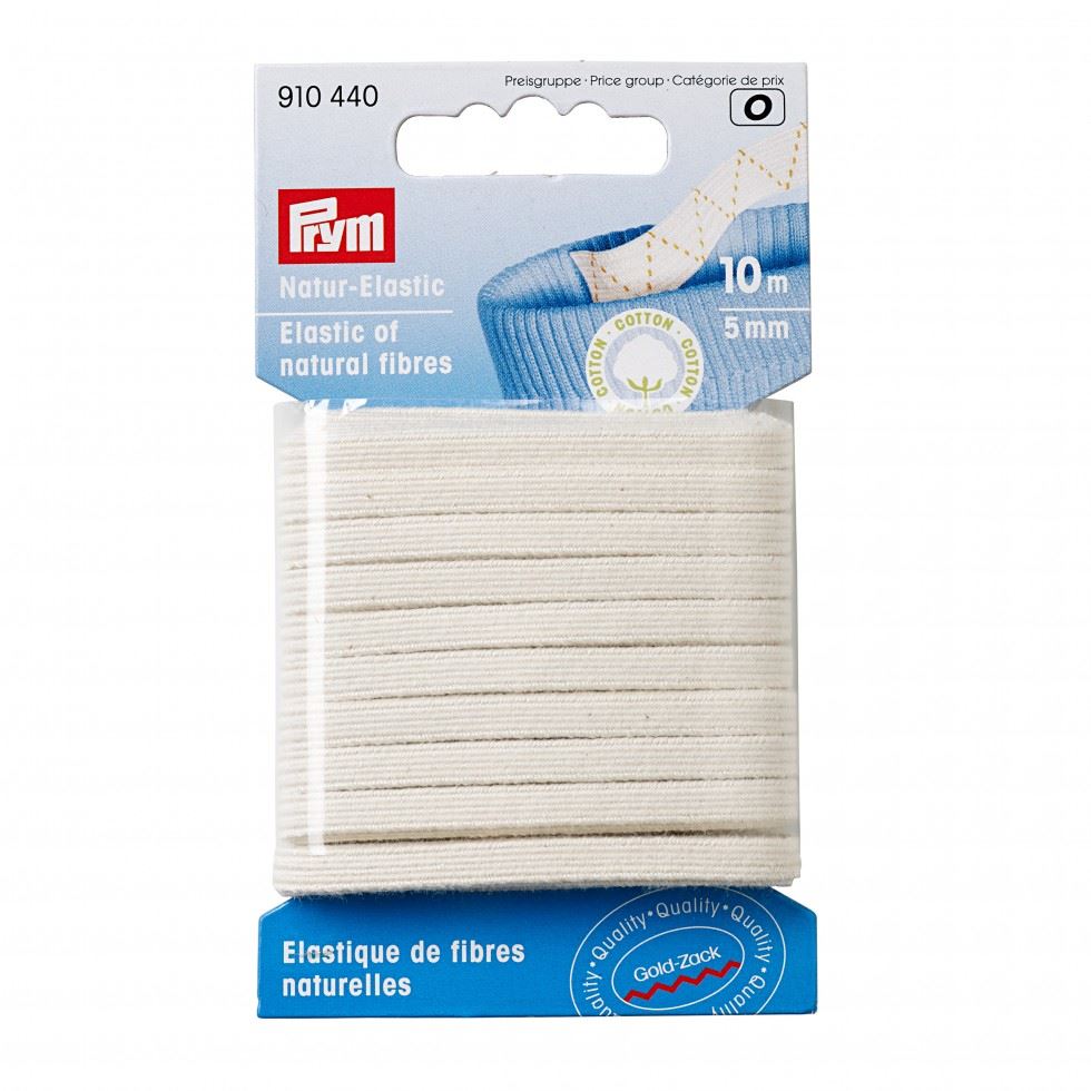 Prym Natural Fibre Elastic Natural White
 