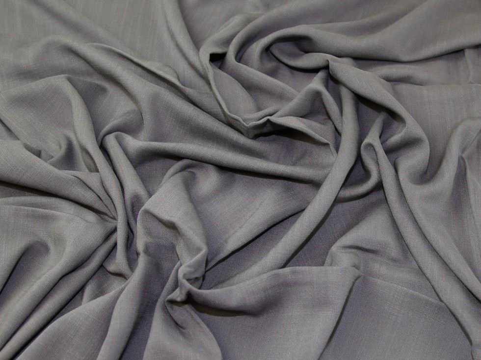Grey Deadstock Viscose Crepe Fabric
