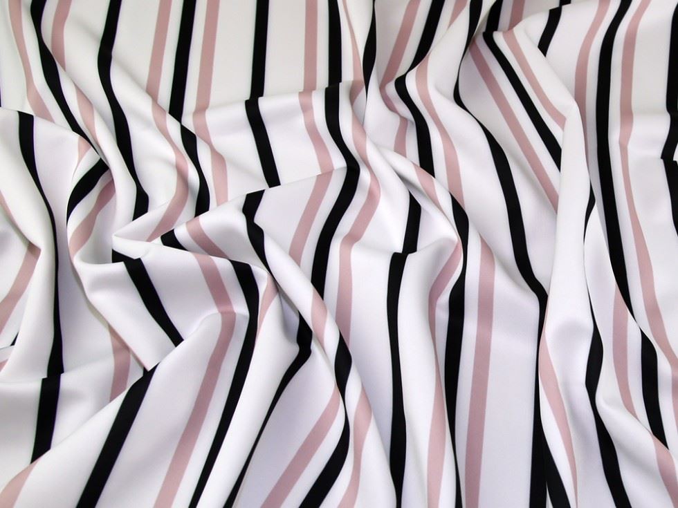 Black Ivory Beige Deadstock Scuba Stretch Knit Fabric
