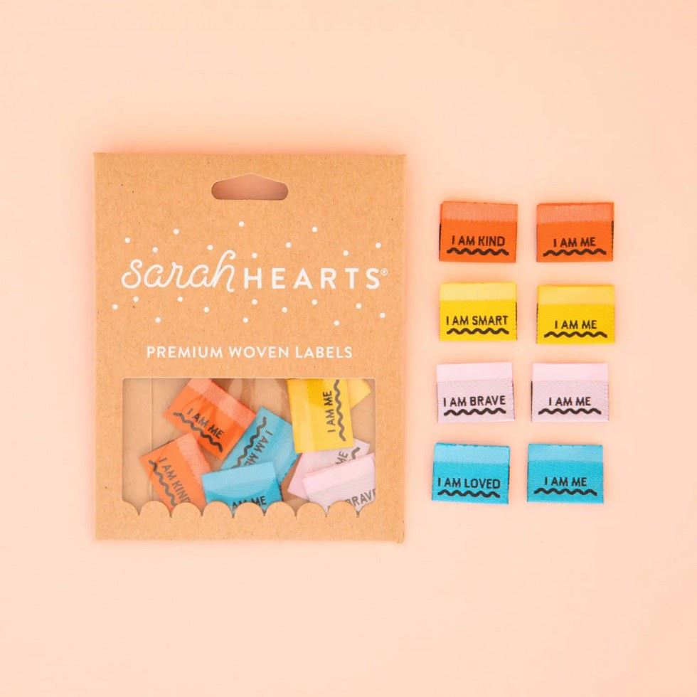 Sarah Hearts Affirmations Multipack Woven Labels
 