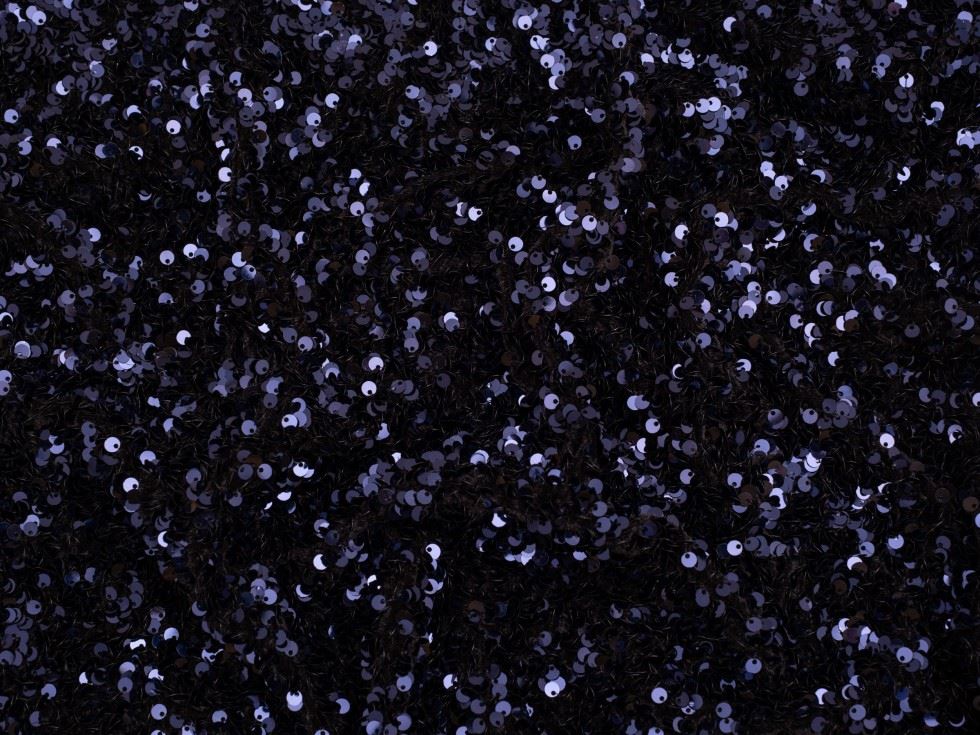 Minerva Core Range Sequin Soft Velvet Stretch Knit Fabric Navy Blue on Black
 