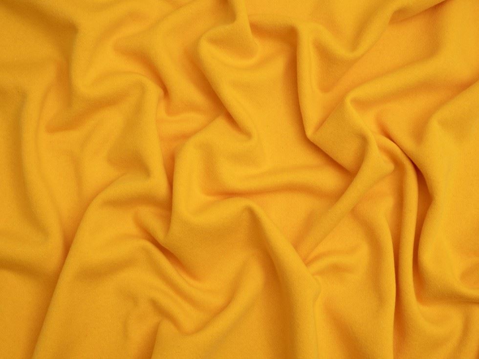 Minerva Core Range Ochre Recycled Fleece Back Sweatshirt Stretch Knit Fabric
