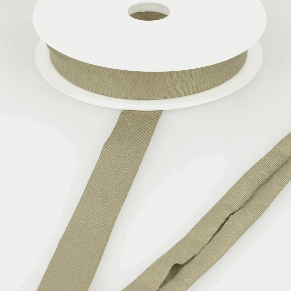 Stephanoise Viscose Jersey Bias Binding Tape Taupe