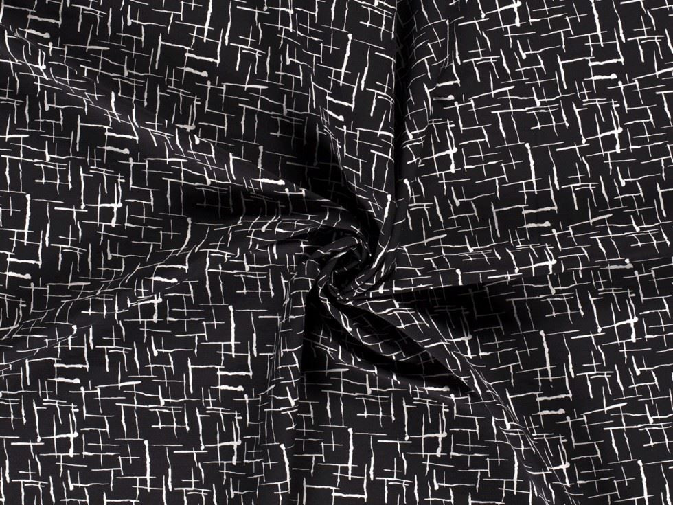Stretch Woven Viscose Bengaline Fabric Black
