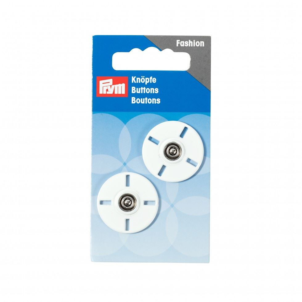 Prym Sew On Metal Snap Fasteners White
 