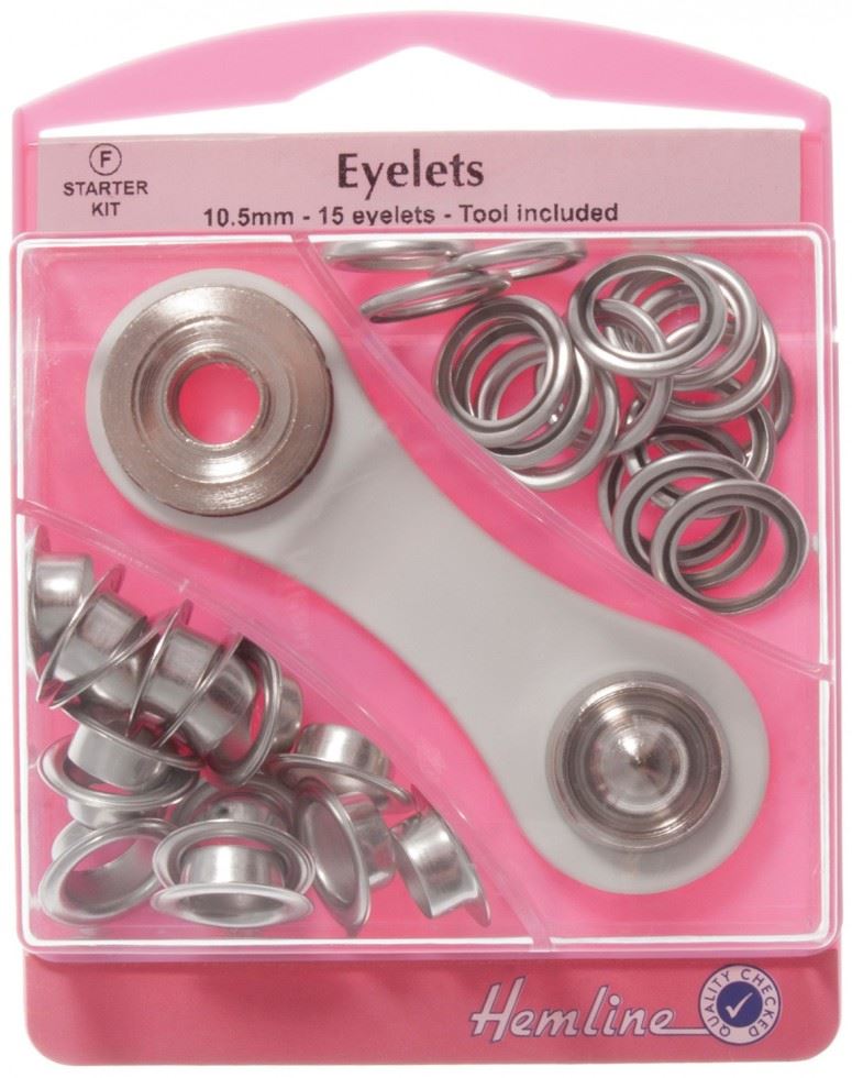 Hemline Silver Metal Eyelets Kit