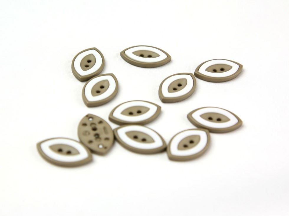 Dill Brown Two Tone Eye Buttons (Value Pack)