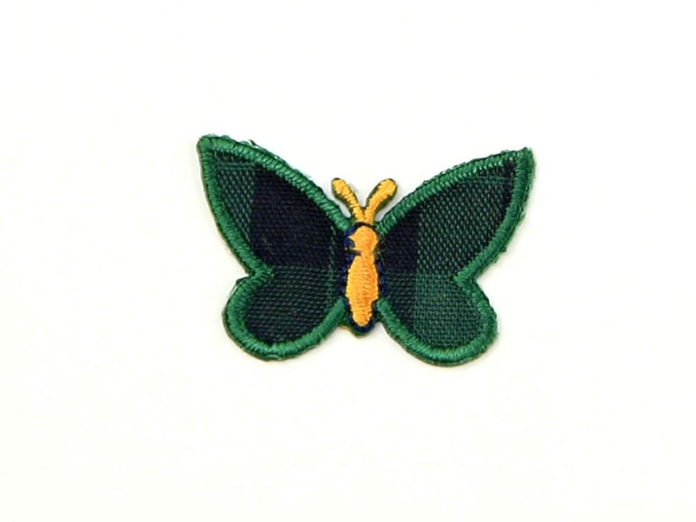 Tartan Butterfly Patch Motif (Value Pack of 3) Green/Navy