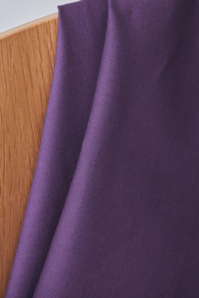 Mind The Maker Plum Organic Trench Stretch Woven Cotton Poplin Fabric