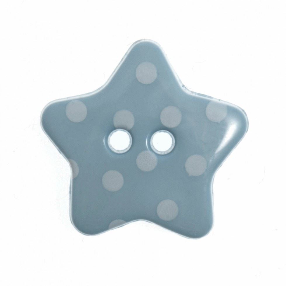 Hemline Blue Spotty Star Shape Buttons