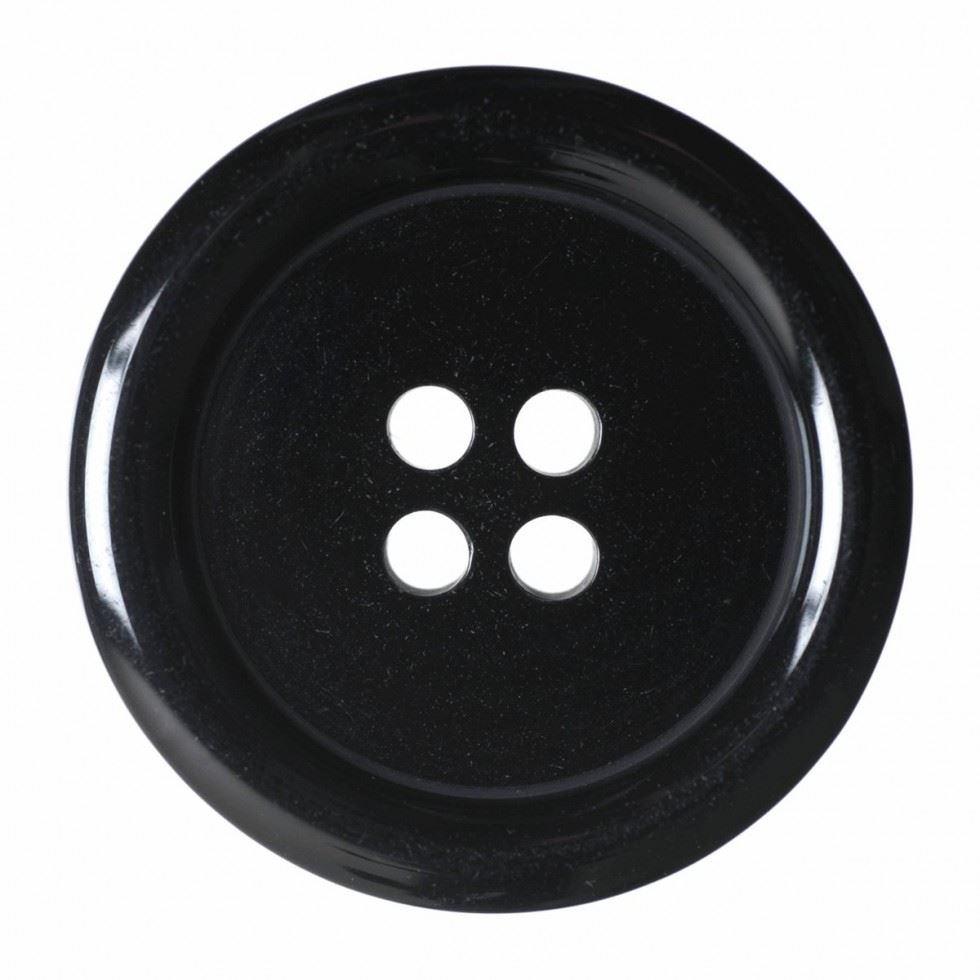 Hemline Black Round Plastic Buttons