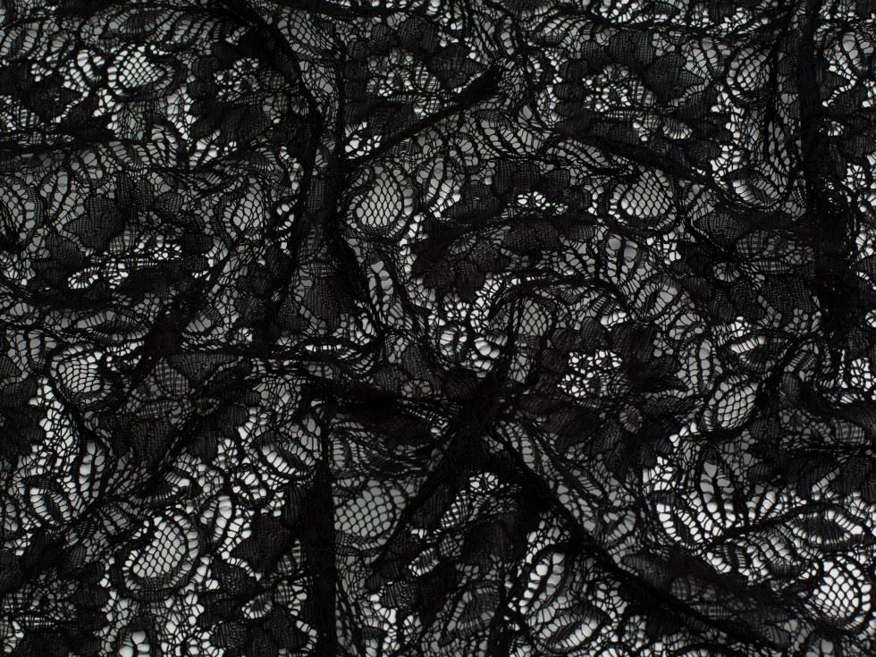 Minerva Core Range Black Tocca Corded Lace Fabric