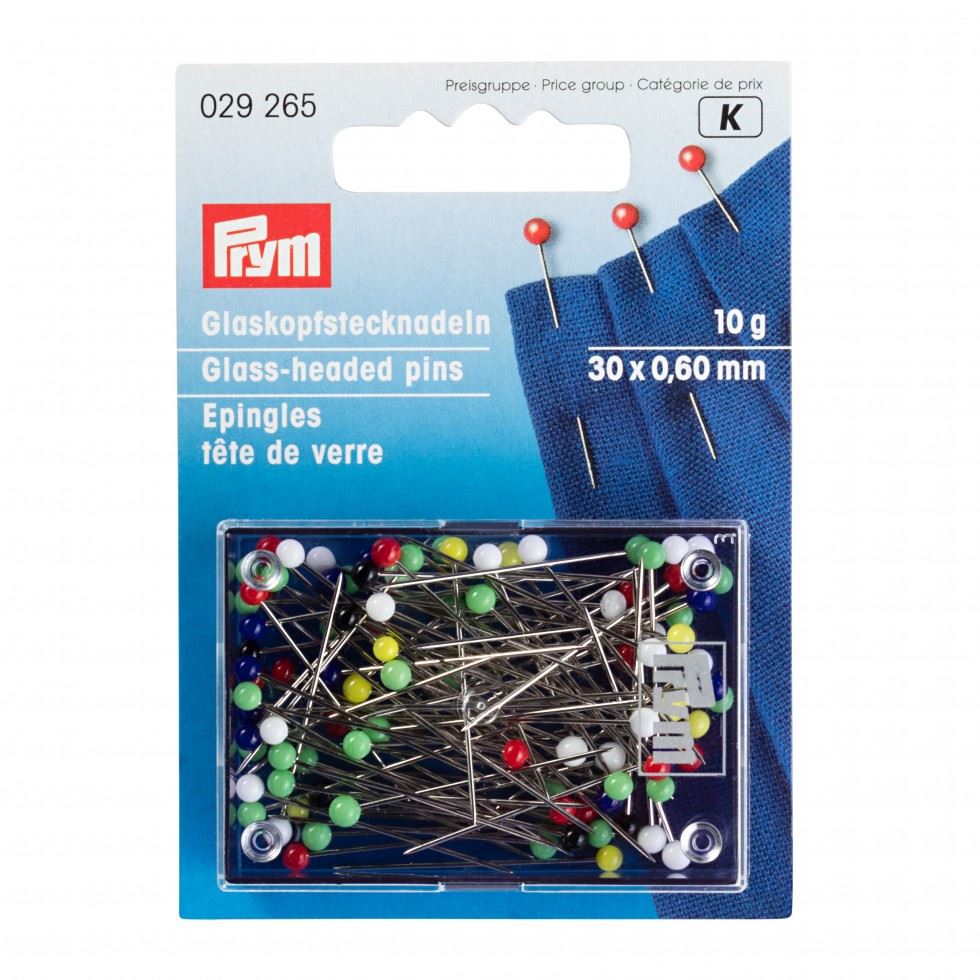 Prym Stecknadeln mit Glaskopf mehrfarbig 30mm 10g