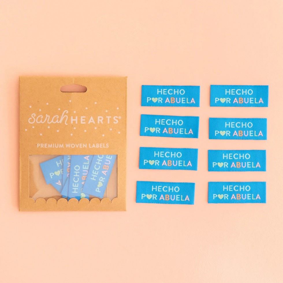 Sarah Hearts Hecho Por Abuela Woven Labels
 