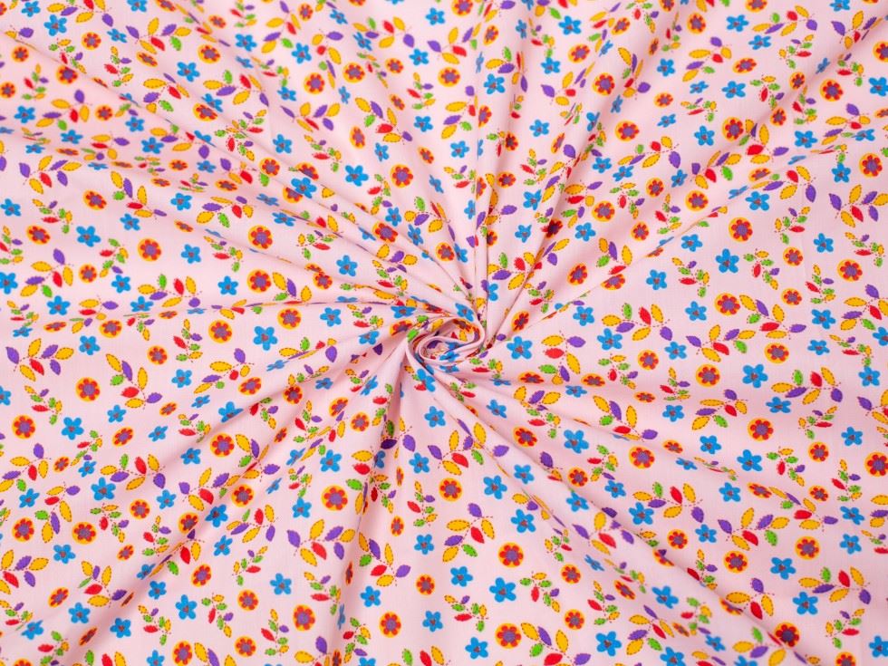 Printed Polycotton Fabric Baby Pink
 