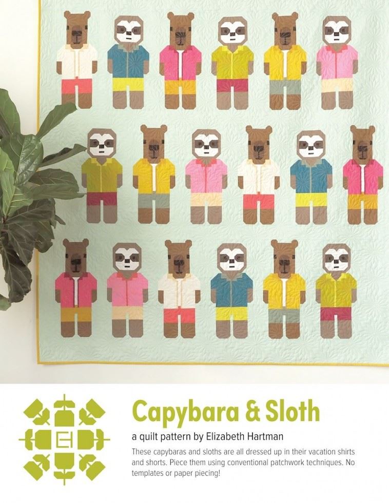 Elizabeth Hartman Quilting Pattern Capybara & Sloth Quilt
 