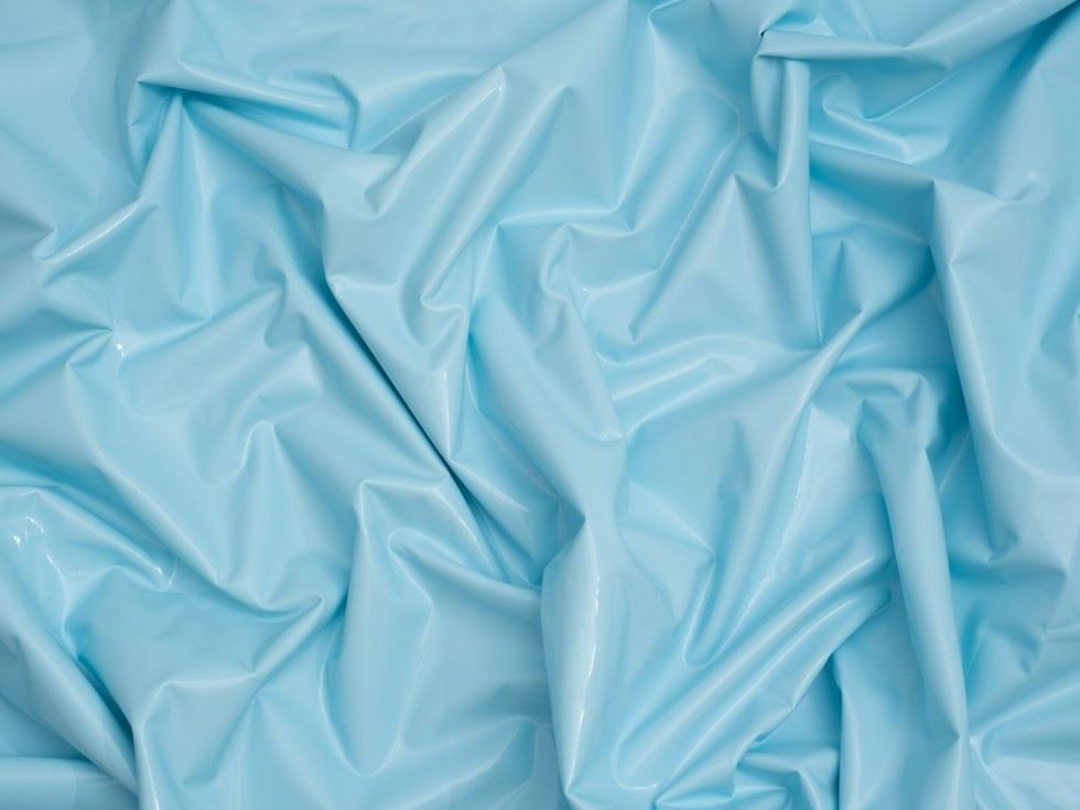 Minerva Core Range Glossy PVC Vinyl Fabric Aqua
 