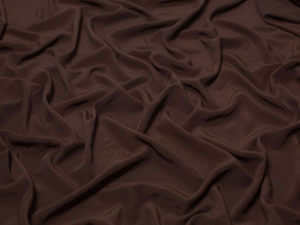 Minerva Core Range Polyester Morrocaine Crepe Fabric Chocolate Brown
 