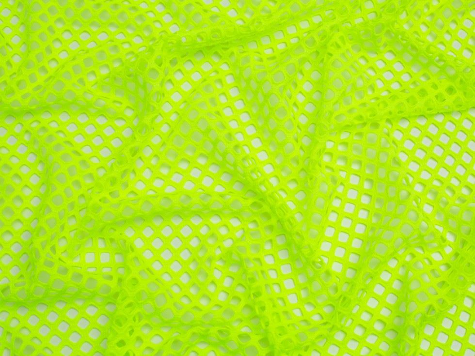 Minerva Core Range Chunky Fish Net Mesh Fabric Neon Yellow
 