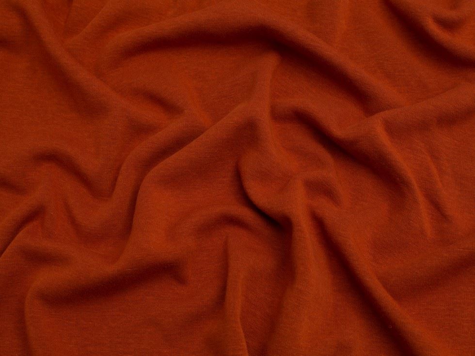 Minerva Core Range Rust Fur Back Sweatshirt Stretch Knit Fabric