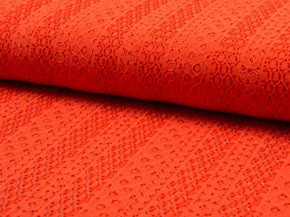 Orange Deadstock Jupiter Lace Fabric