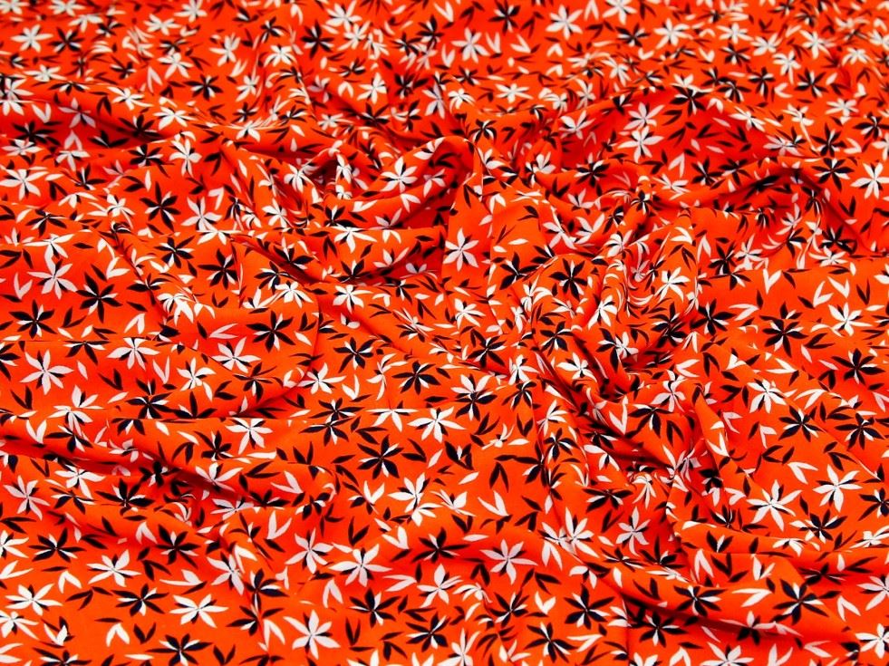 Orange Deadstock Rayon Challis Fabric