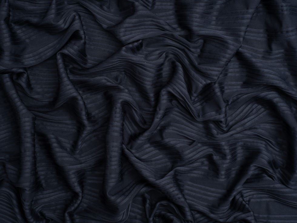 Minerva Core Range 3D Wave Textured Stretch Knit Fabric Navy Blue
 