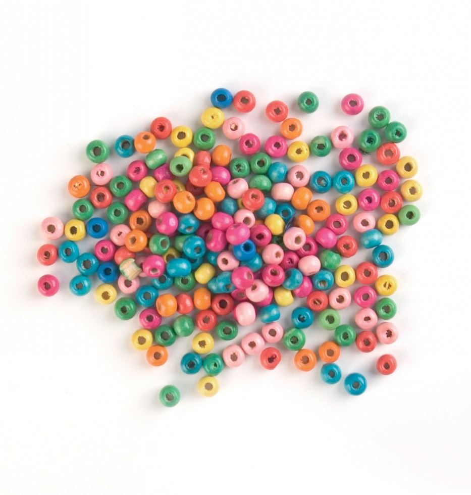 Craft Factory Assorted Colours Wood Beads