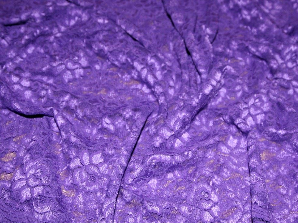 Minerva Core Range Perugia Stretch Lace Fabric Violet
 