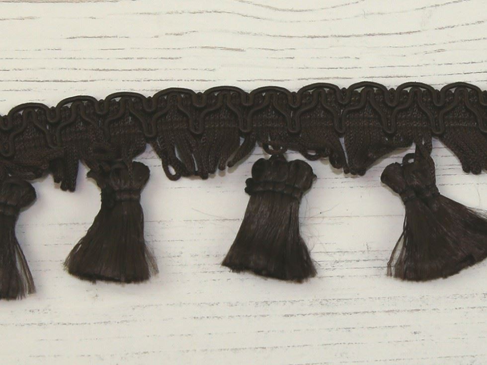 Tassel Fringe Trim Dark Brown