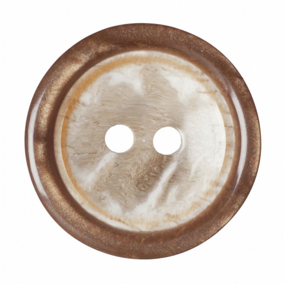 Hemline Brown Round Plastic Buttons