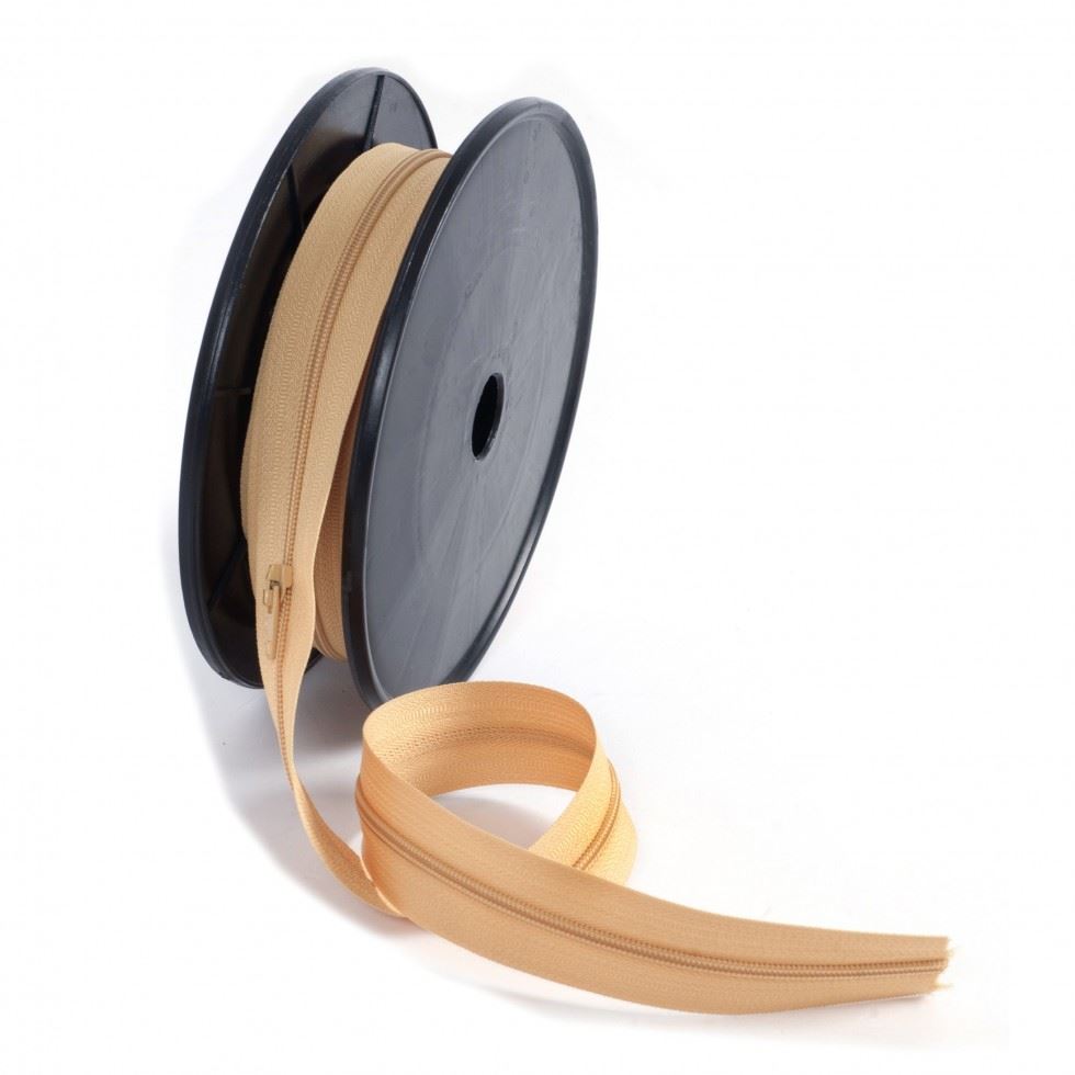 Hemline Nylon Zip on the Roll Gold