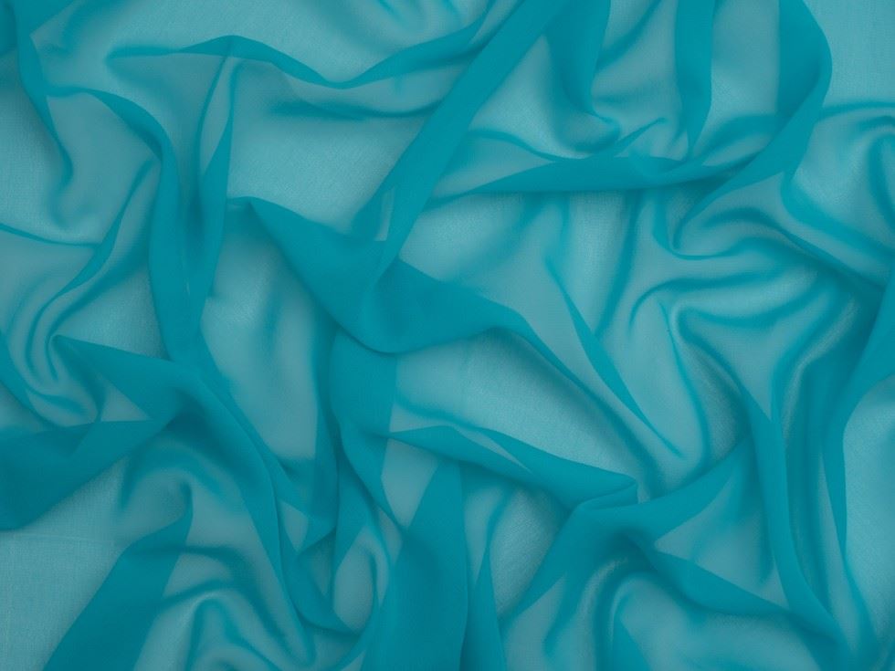 Minerva Core Range Turquoise Light Sheer Chiffon Fabric