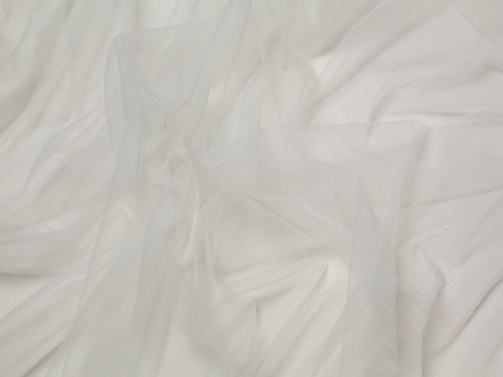 Minerva Core Range Recycled Polyester Soft Tulle Fabric Ivory
 