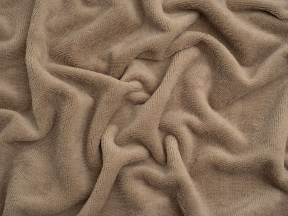 Minerva Core Range Bamboo Cotton Velvet Towelling Fabric Beige
 